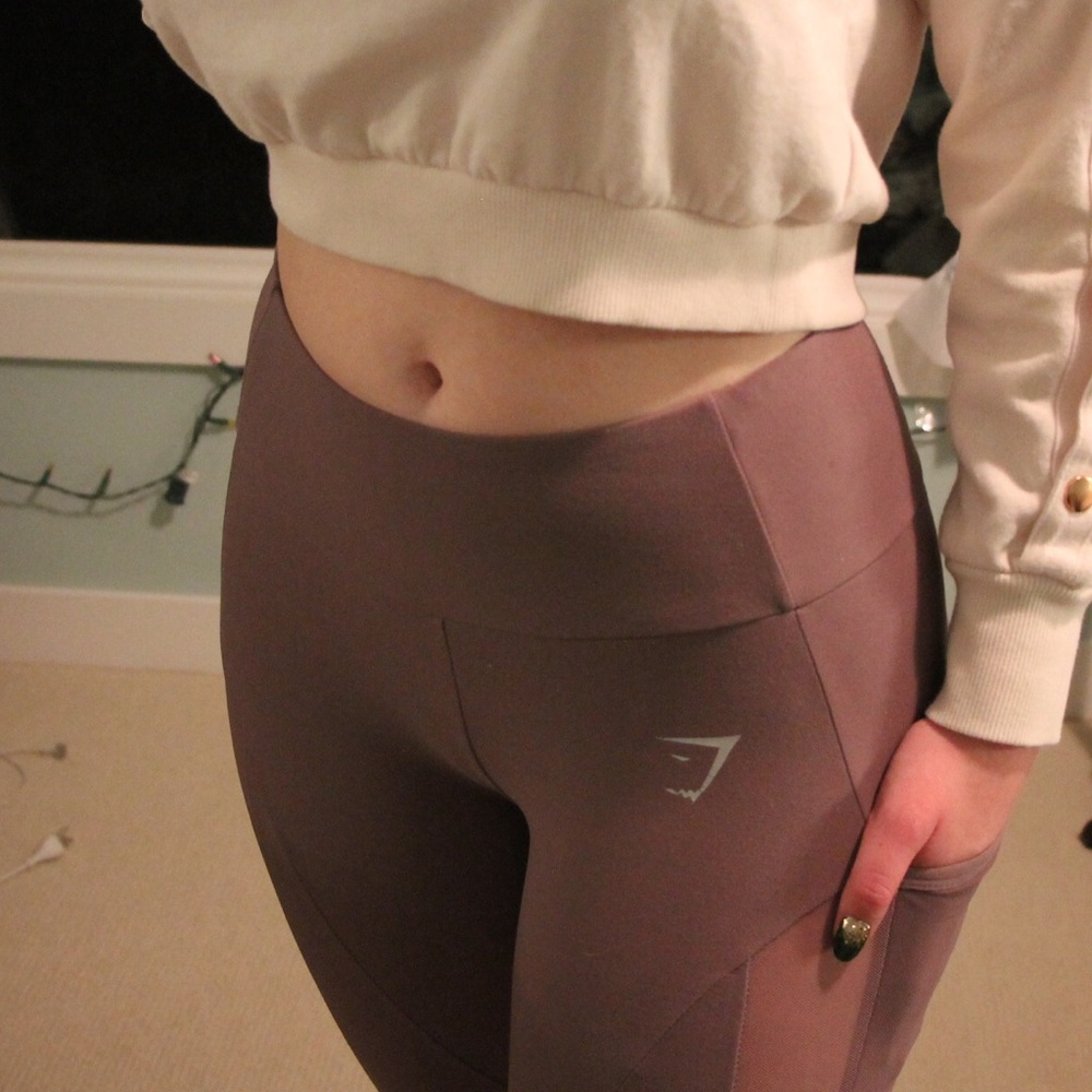 Lilac Mesh Leggings with pockets